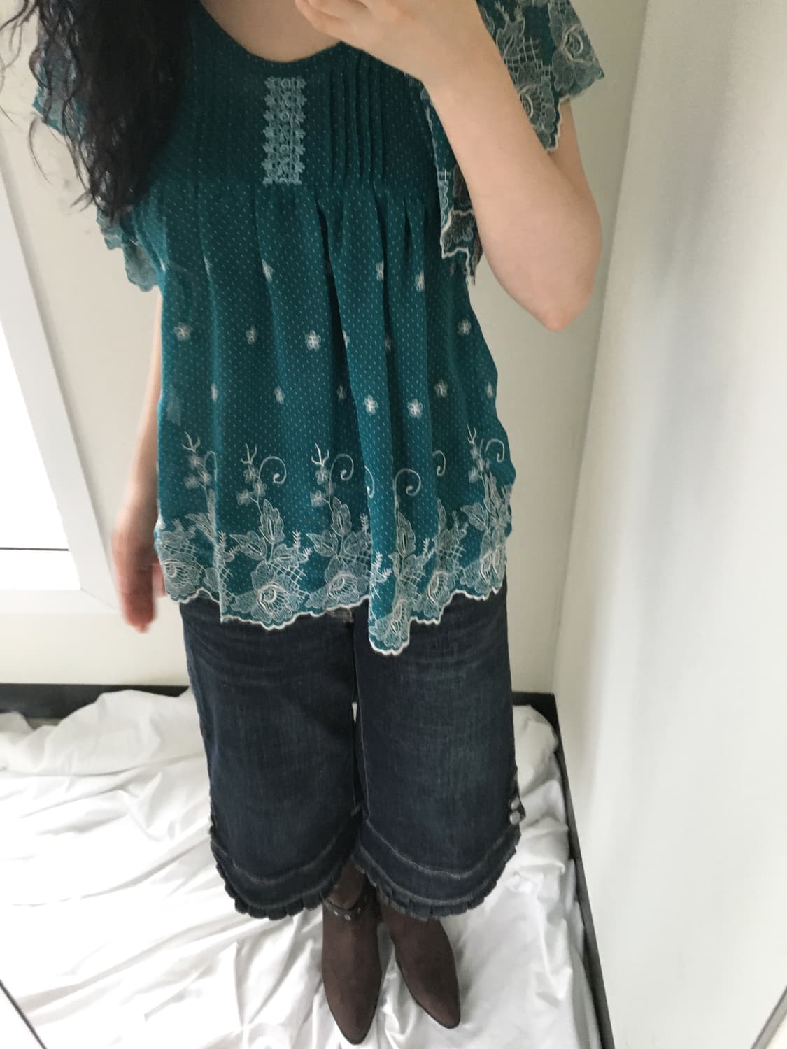 emerald sheer blouse 상품이미지6
