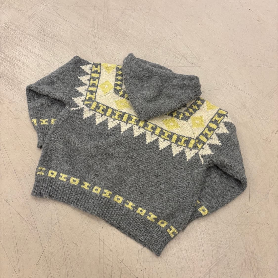 빈티지 패턴 후드 니트 가디건 상품이미지3