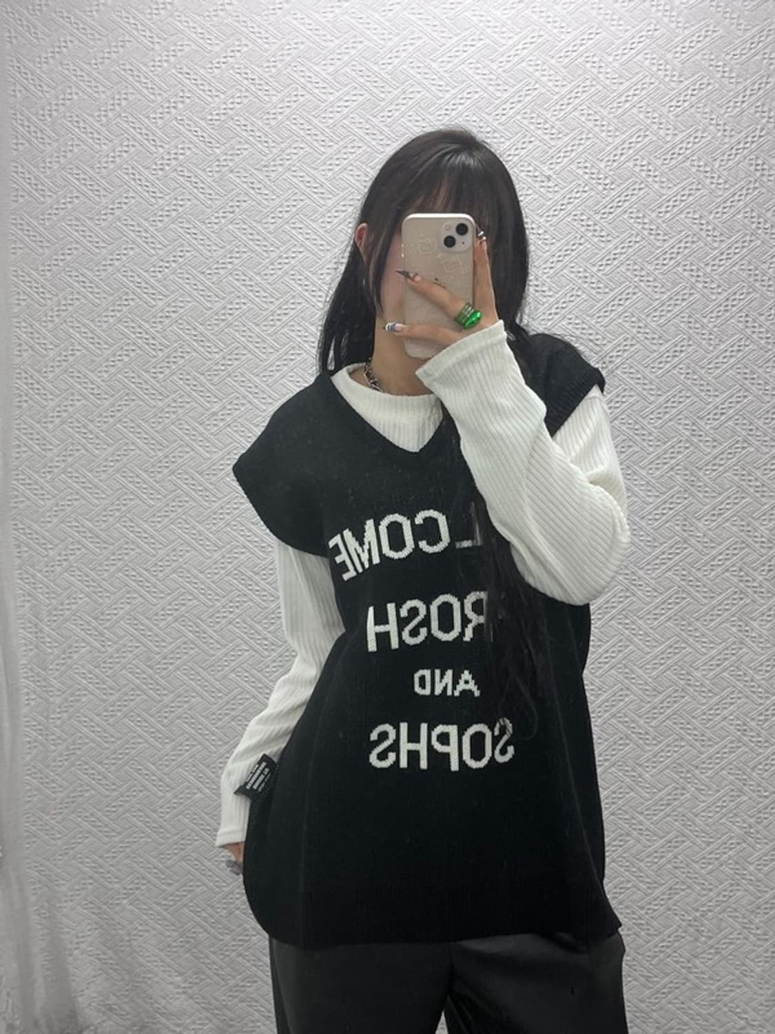 ESC스튜디오 스트릿 힙합 레터링 니트 조끼 베스트 105 C07960 상품이미지1