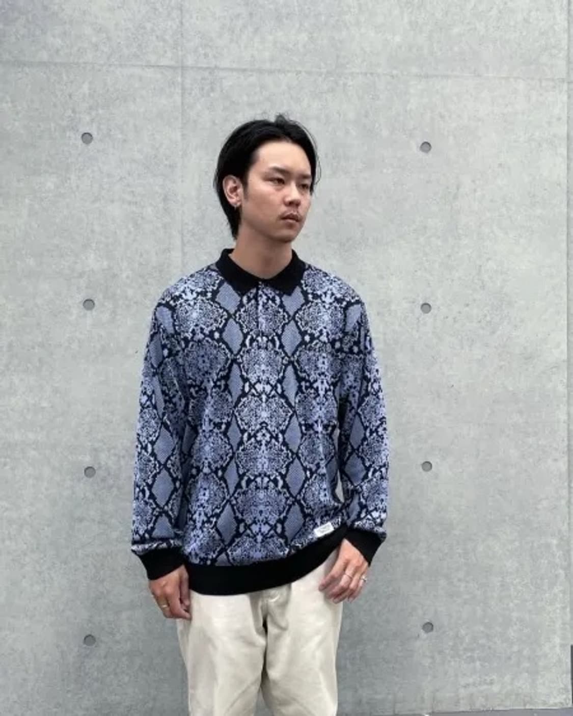 와코마리아 파이톤 폴로 니트 셔츠 M (100-105) 상품이미지2