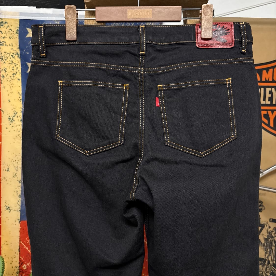 00s 밥슨 스마일랜드 바스켓위빙 와이드 플레어 데님팬츠 N909 상품이미지6