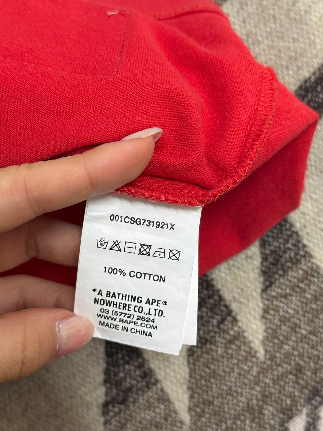 베이프x러셀 콜라보 반팔 레드 L 상품이미지8