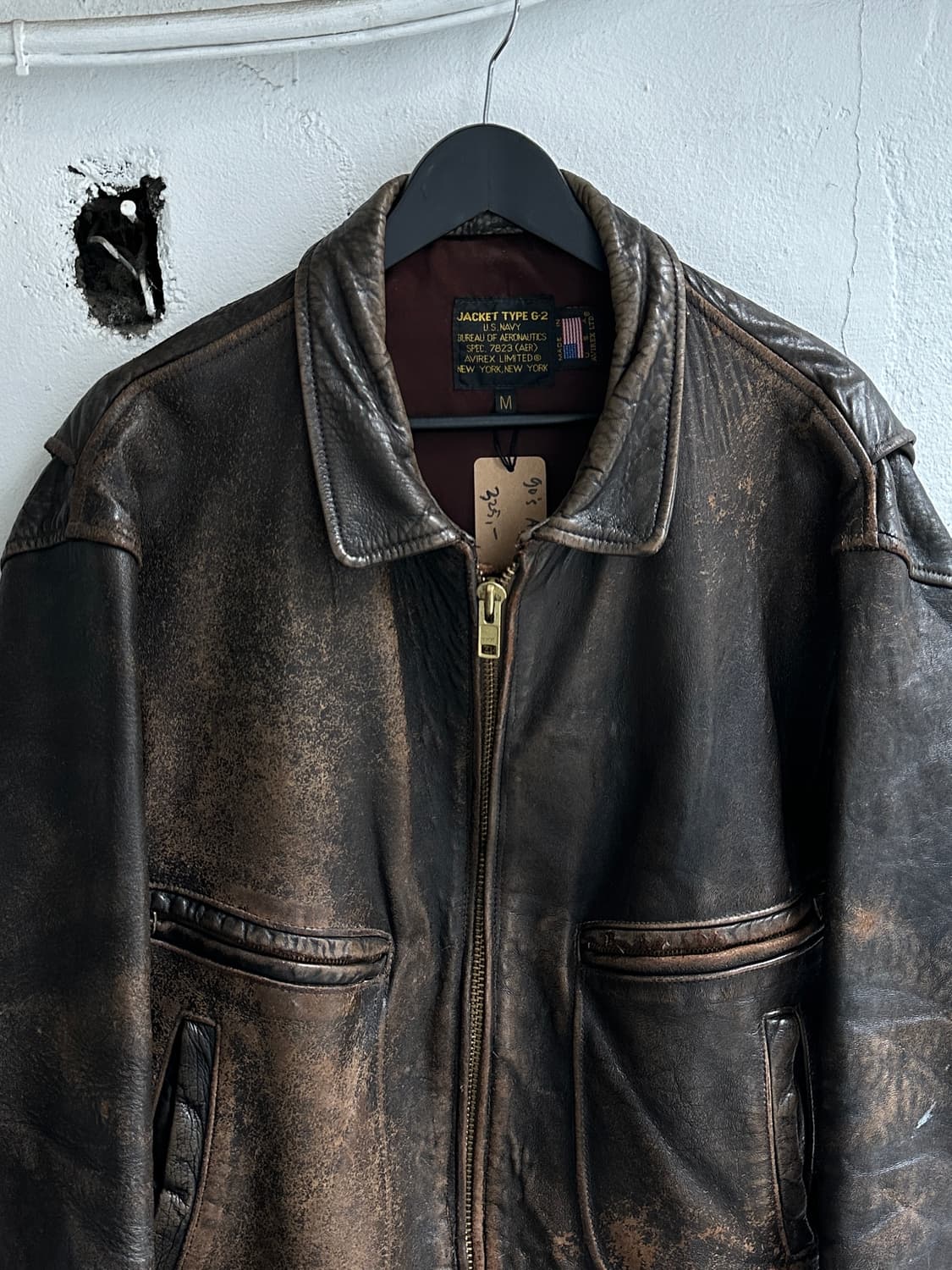 80's USA Made 아비렉스 A2 레더 봄버 자켓 상품이미지5