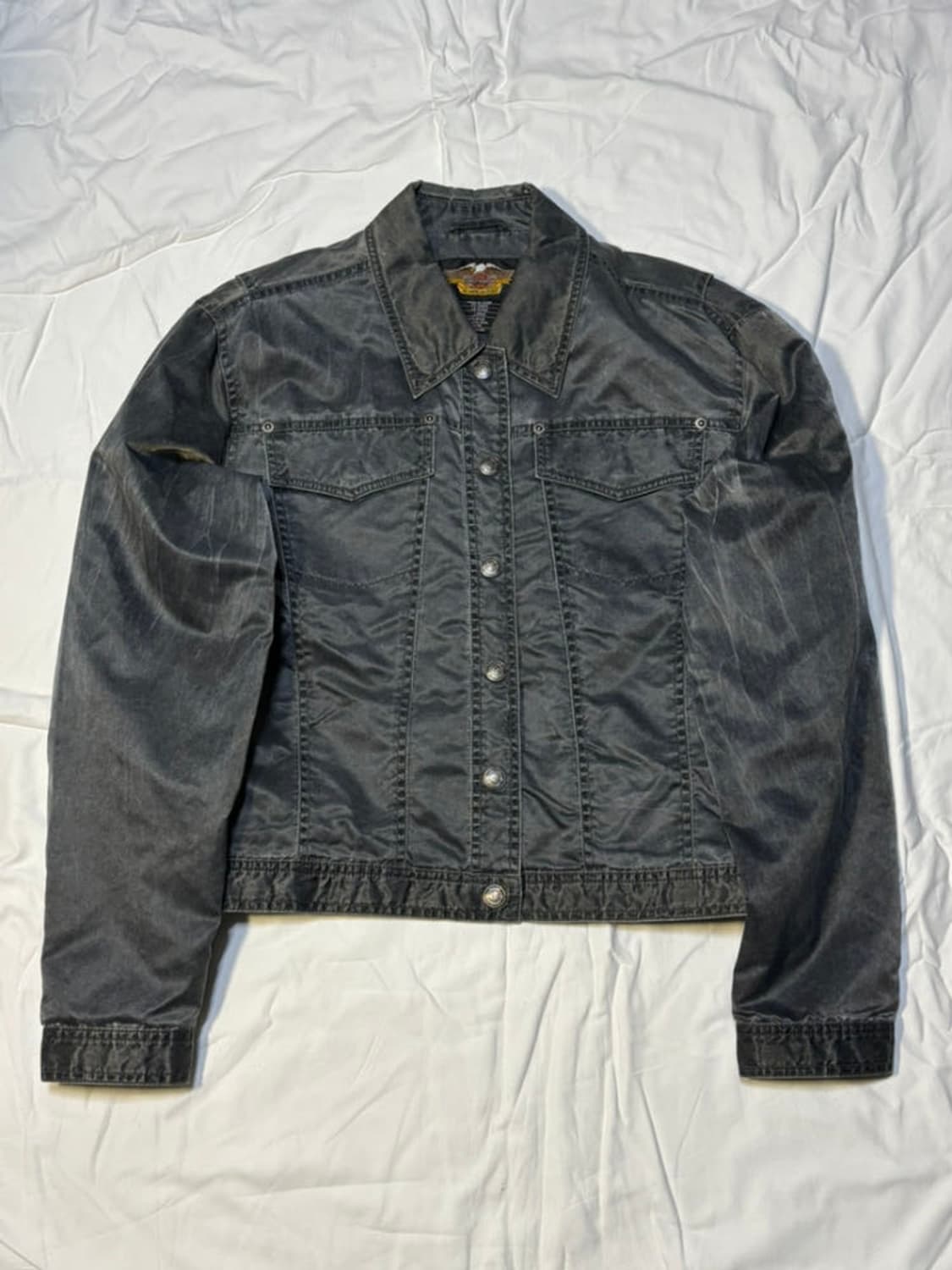 90s 할리데이비슨 하드 나일론 바이커 트러커 자켓 상품이미지6