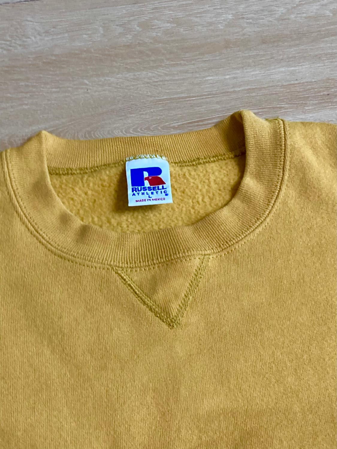 90s 러셀 스웻셔츠 옐로우 멕시코[L] 상품이미지3
