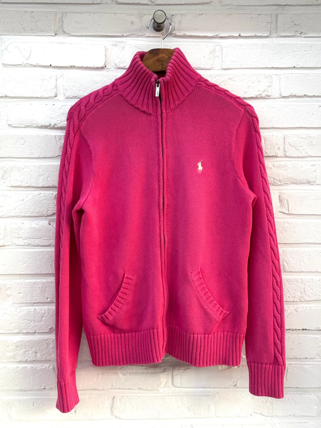 폴로 핑크 집업 가디건 상품이미지3
