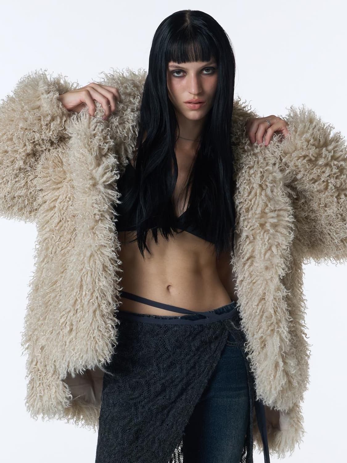 헤어리 퍼 자켓 BEIGE 상품이미지2