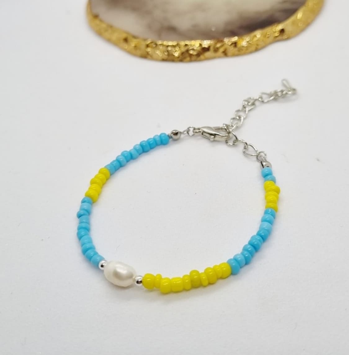 핸드메이드 비즈담수진주 팔찌 상품이미지2