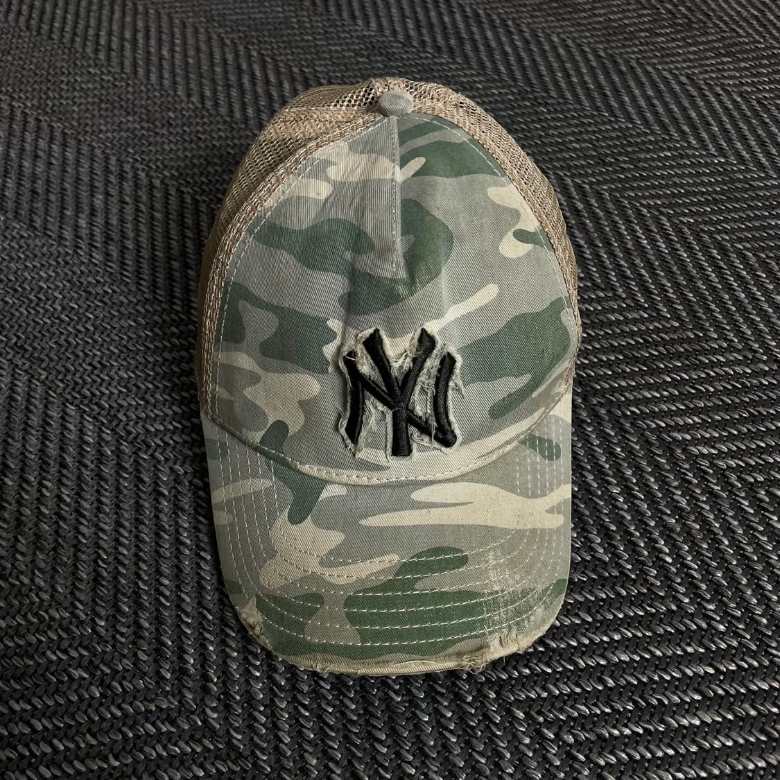 00s MLB 뉴욕 양키스 빅로고 카모플라쥬 메쉬 트러커 캡 y 3039 상품이미지2