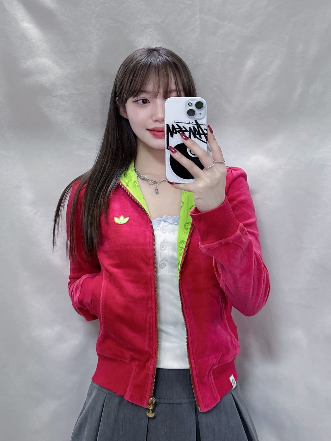 아디다스 핫핑크 벨벳 딱붙핏 트랙탑  상품이미지2