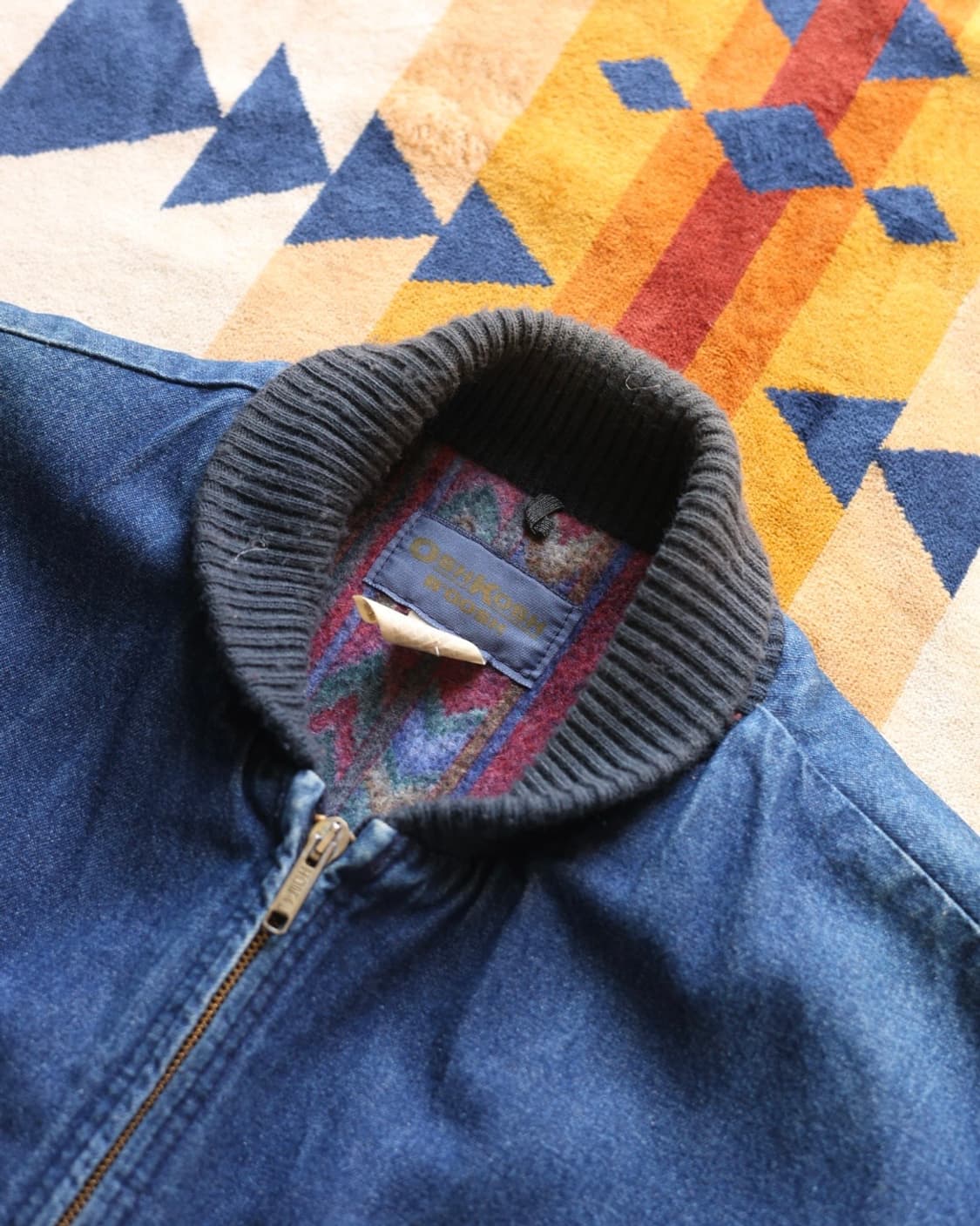 오시코시 70~80s 아즈텍 라이닝 데님 봄버자켓 상품이미지4