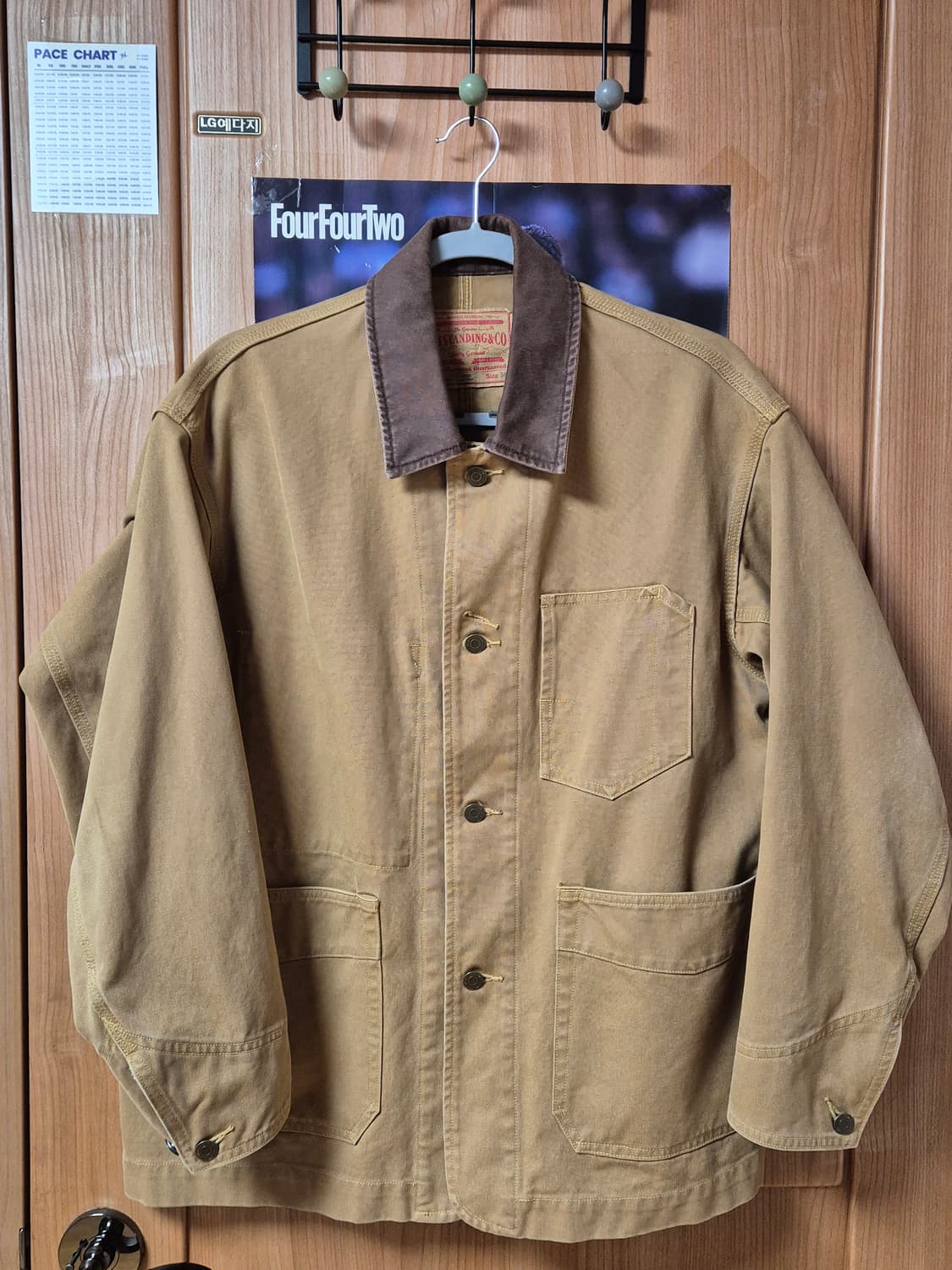 아웃스탠딩 캔버스 커버올 초어자켓 베이지 S 상품이미지1