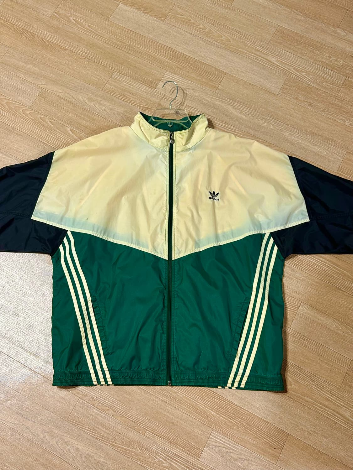 아디다스 80s 그린 아이보리 윈드브레이커 상품이미지1