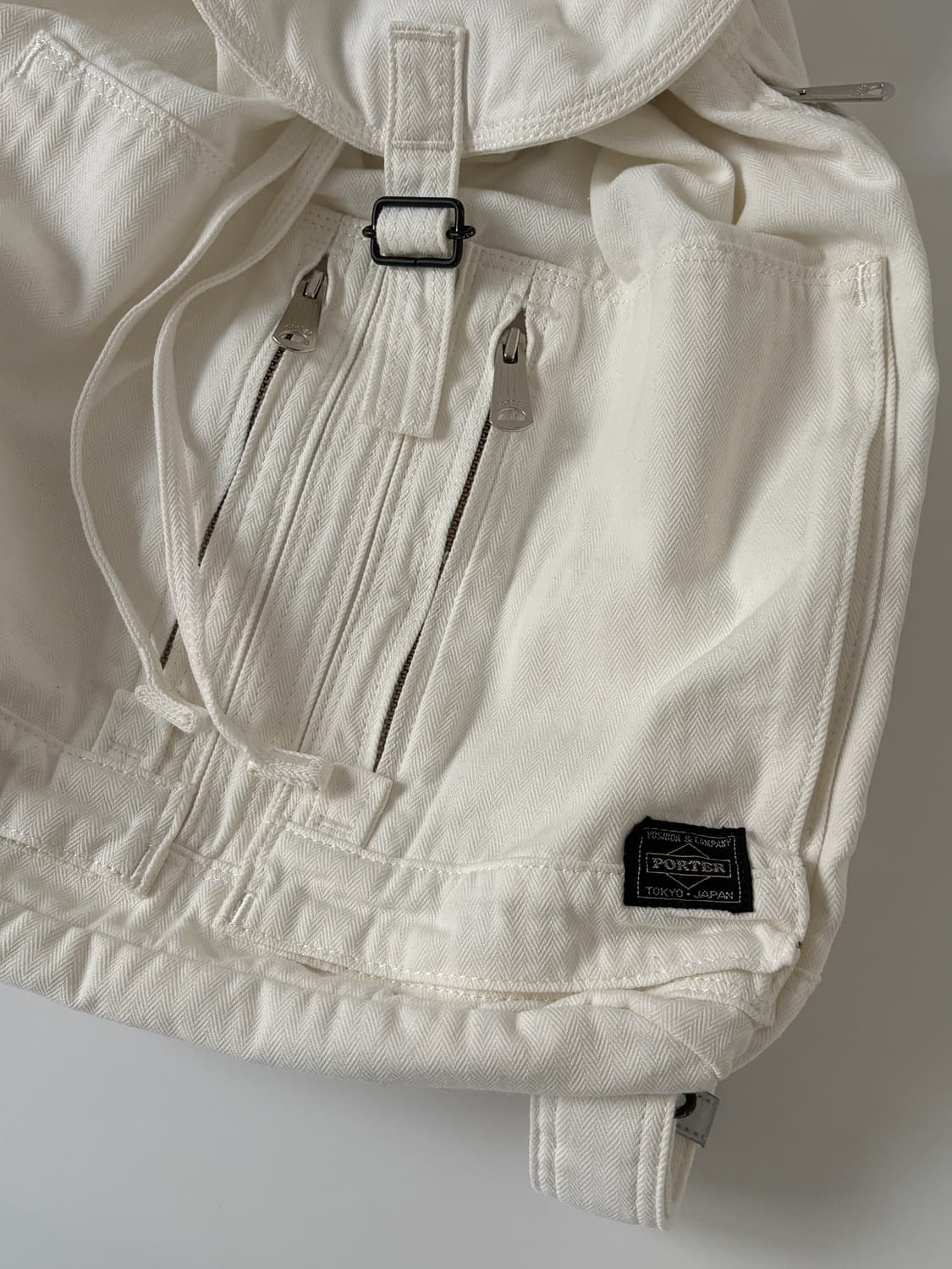 Twill Cotton Rucksack (White) 상품이미지2