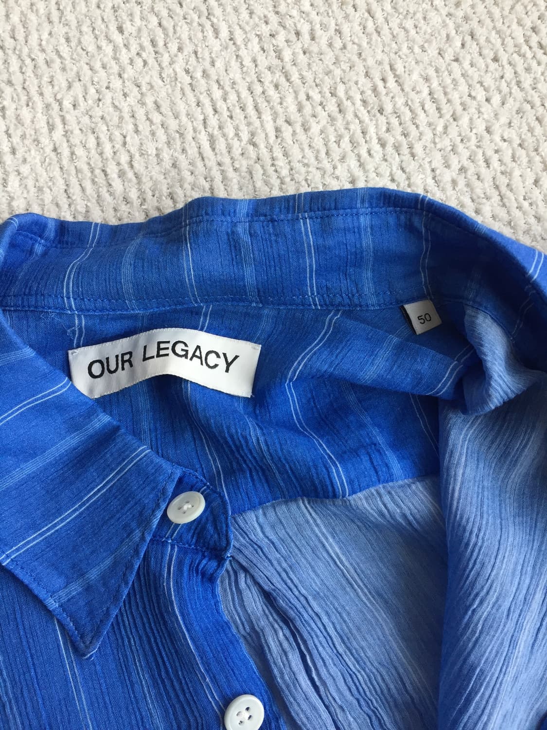 아워레가시 이니셜 셔츠 블루 레이온 플레이트 상품이미지3