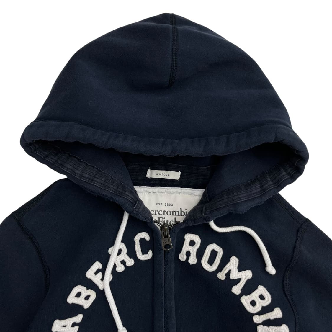 아베크롬비 센터로고 네이비 후드집업 L 상품이미지4