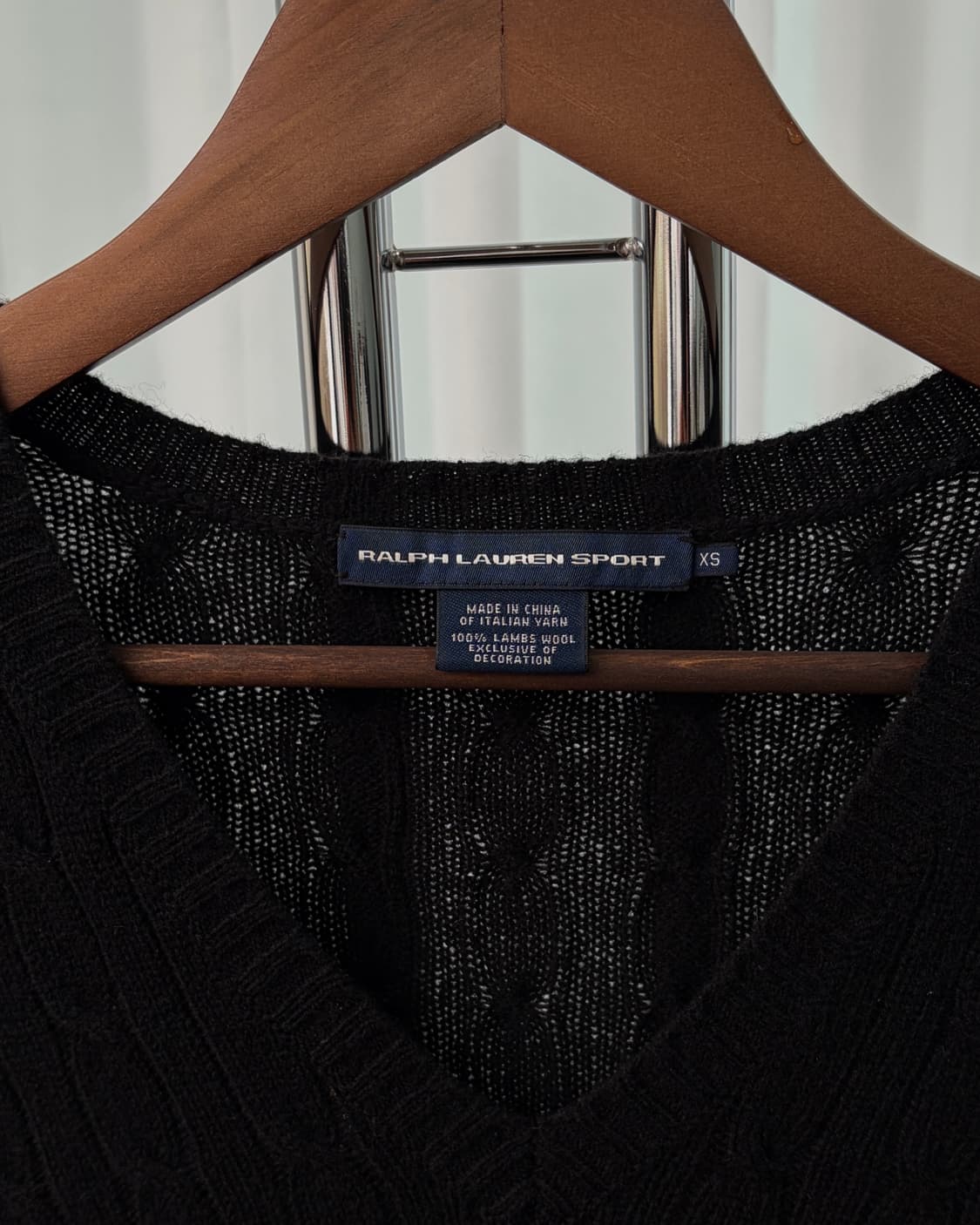 [XS]폴로 랄프로렌 램스울 브이넥 케이블 니트 상품이미지6