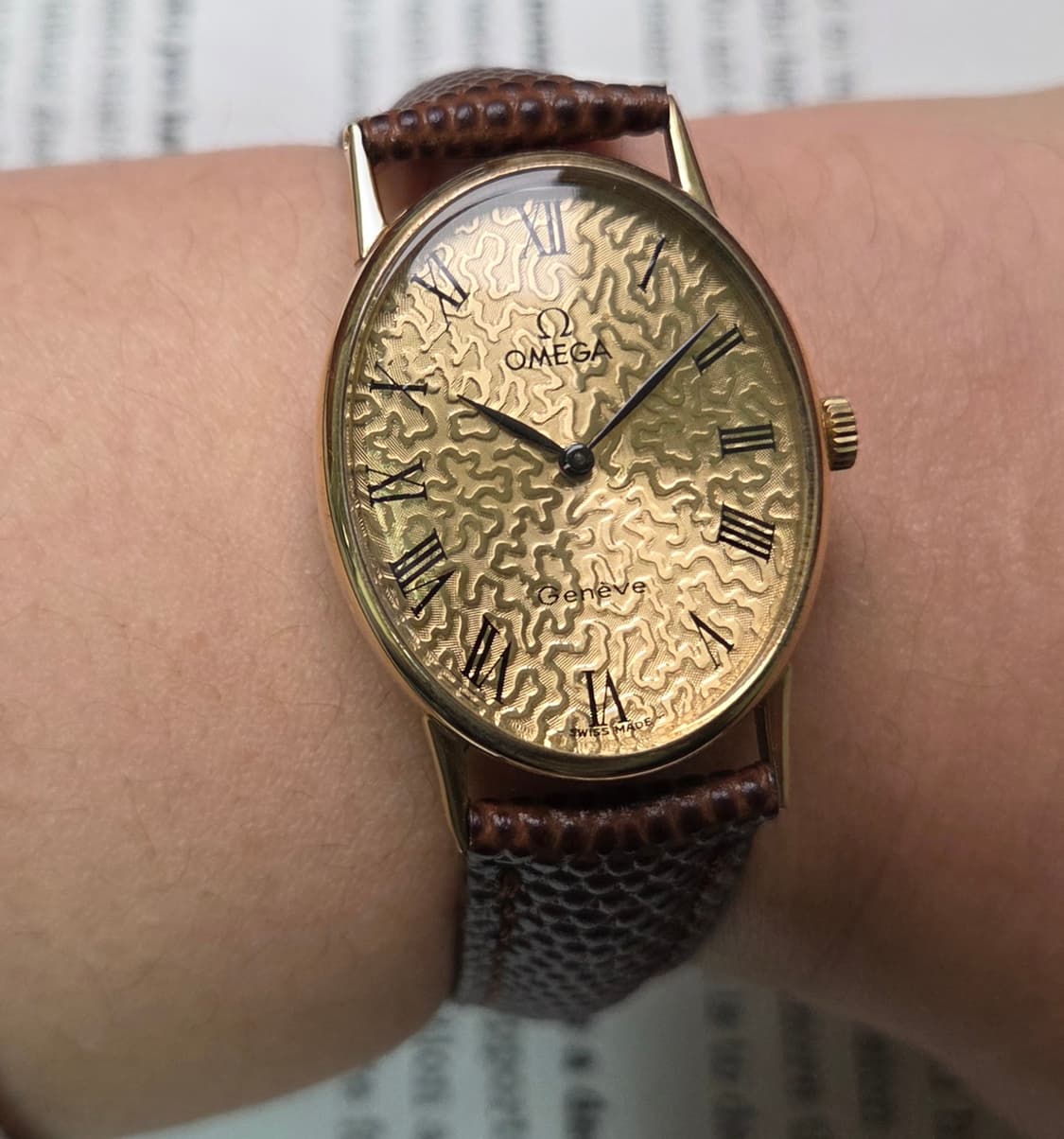레어] 빈티지 오메가 제네브 엘립스 지진판(플라워판) 금장 수동 메커니컬 상품이미지9