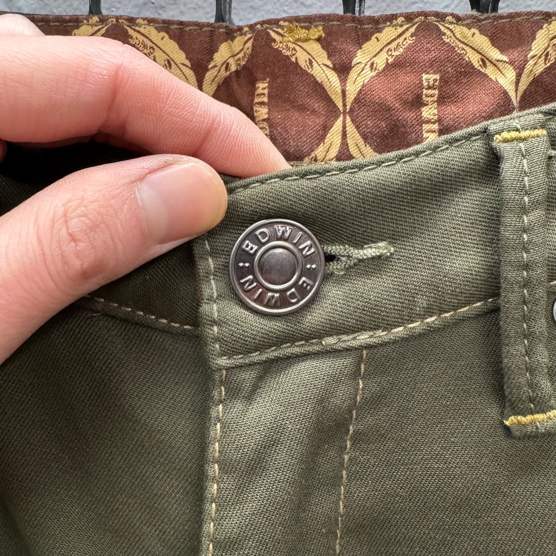 00s 에드윈 빈티지 카고 팬츠 전면 멀티 포켓 포인트 카키 상품이미지6