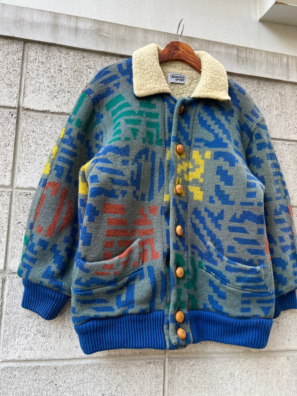 90s MISSONI SPORT AZTEC WOOL 미쏘니스포츠 울봄버 상품이미지4