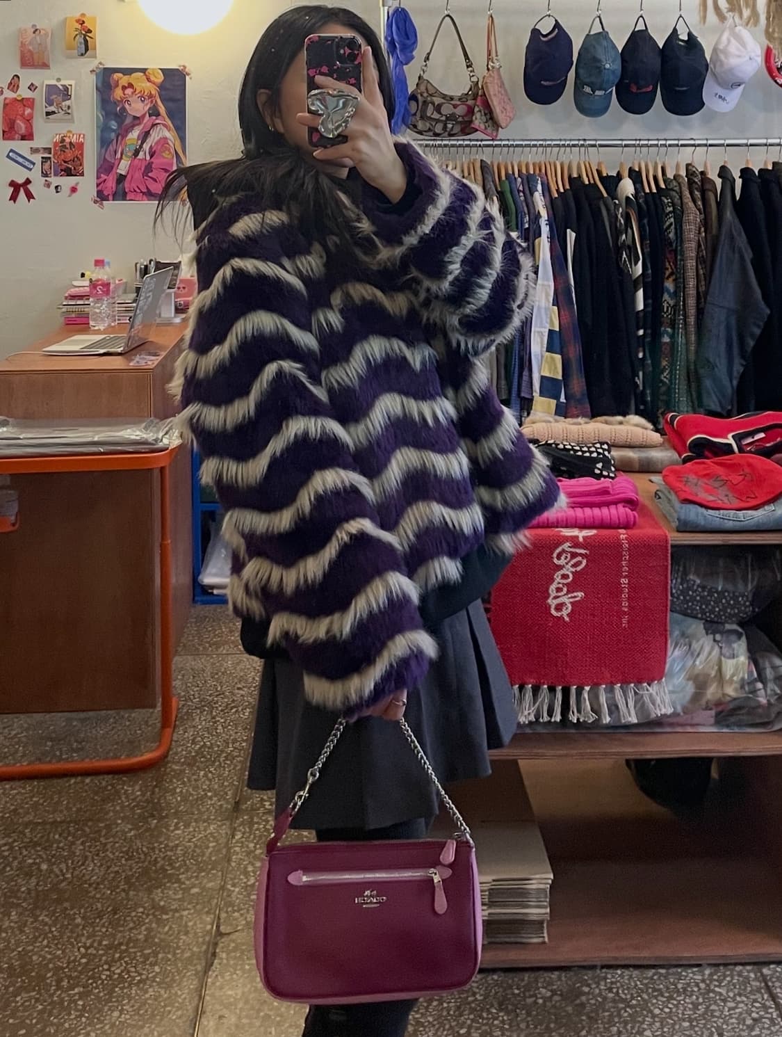 퍼플 웨이브 퍼자켓 [무배] 상품이미지2