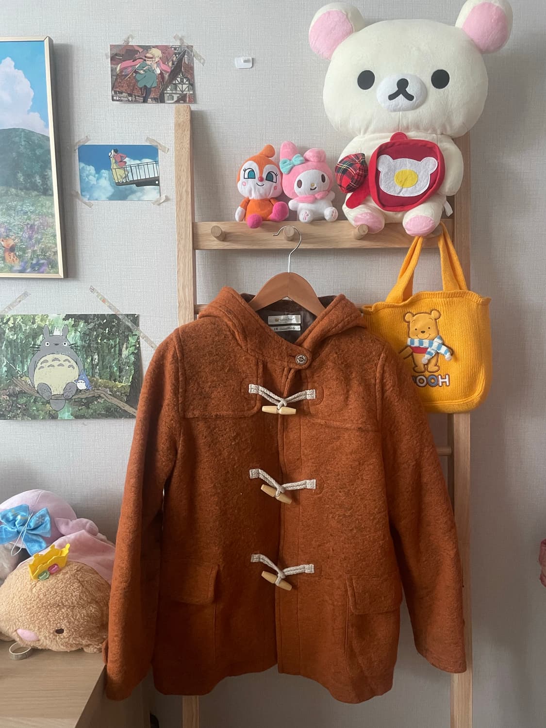 모리걸 빈티지 울 혼방 숏 후드 떡코🧡 상품이미지1