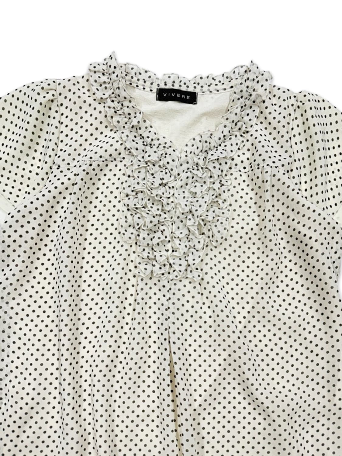 빈티지 아이보리 도트 프릴 블라우스 상품이미지3