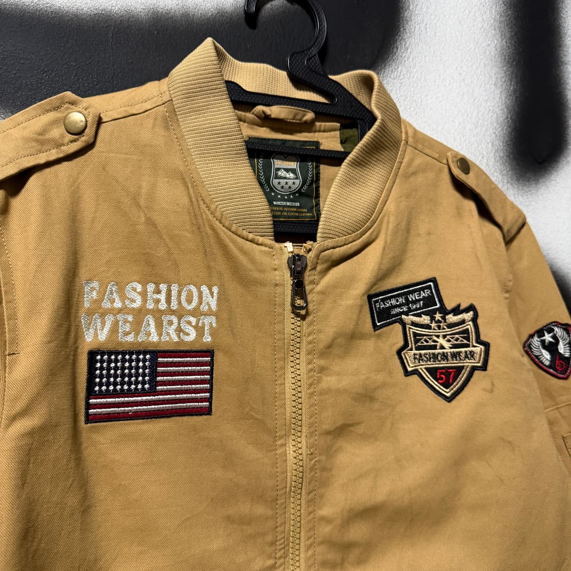 VTG 빈티지 자수 패치 디테일 코튼 집업 블루종 자켓 상품이미지3