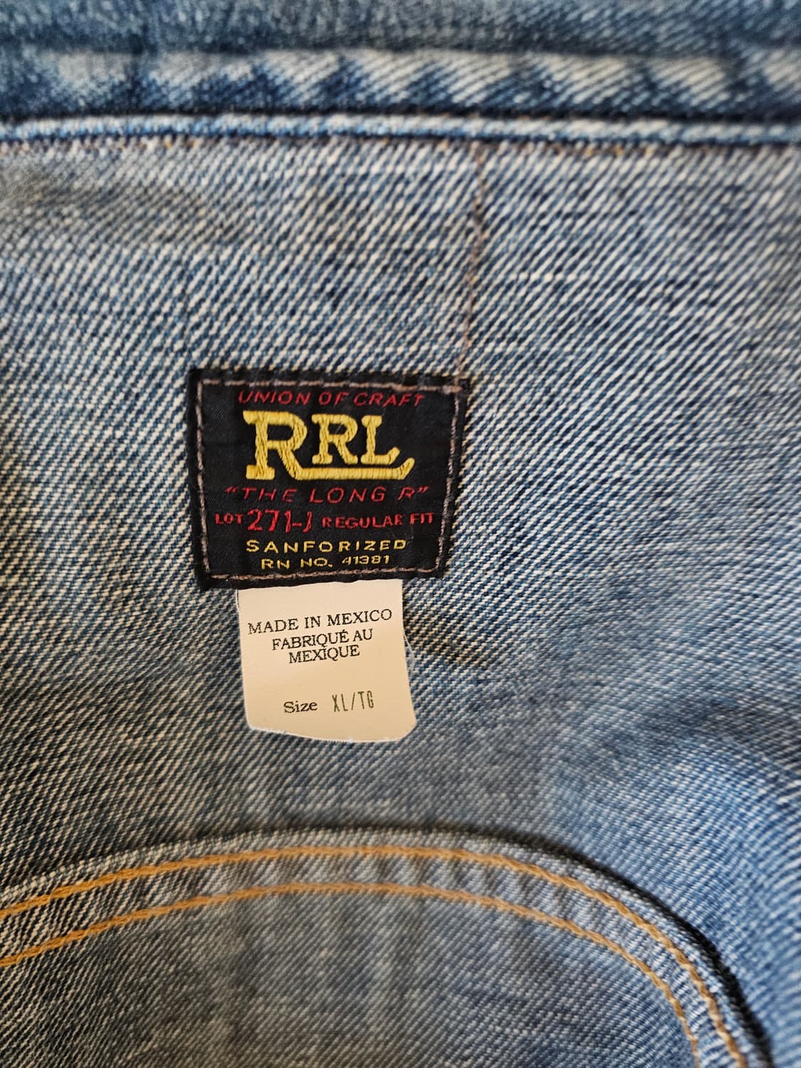 RRL 더블알엘 lot 271 리랜드 데님자켓 XL 상품이미지6