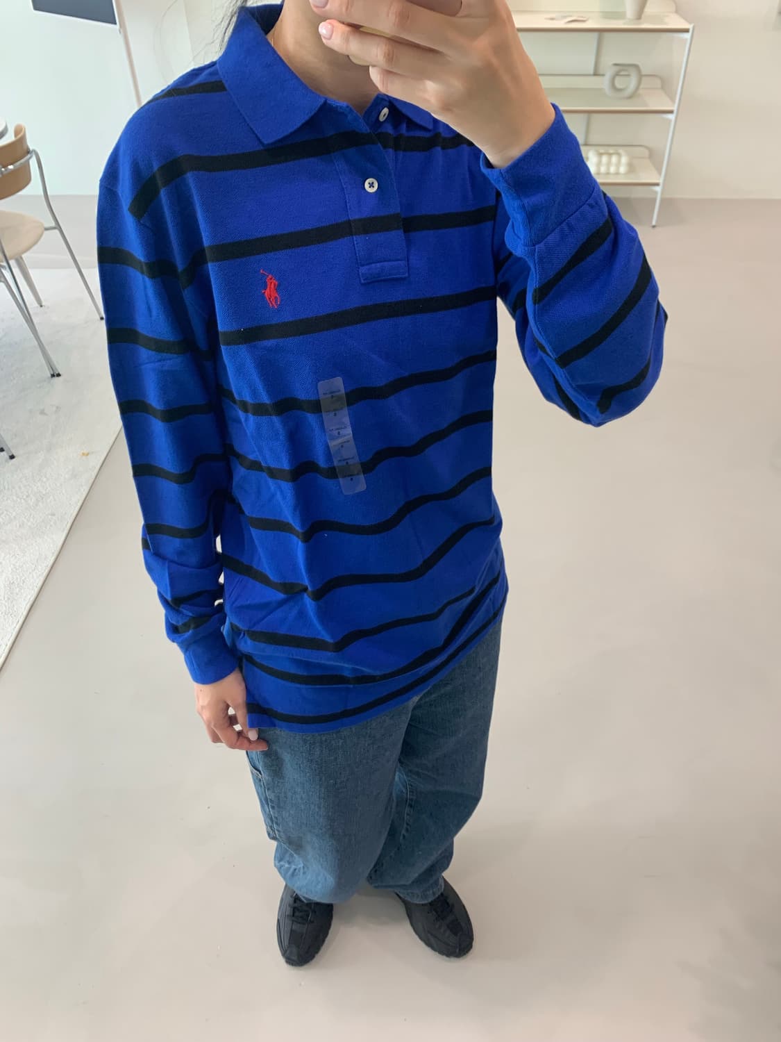 폴로 랄프로렌 긴팔 카라티 블루 S,M,L 상품이미지1