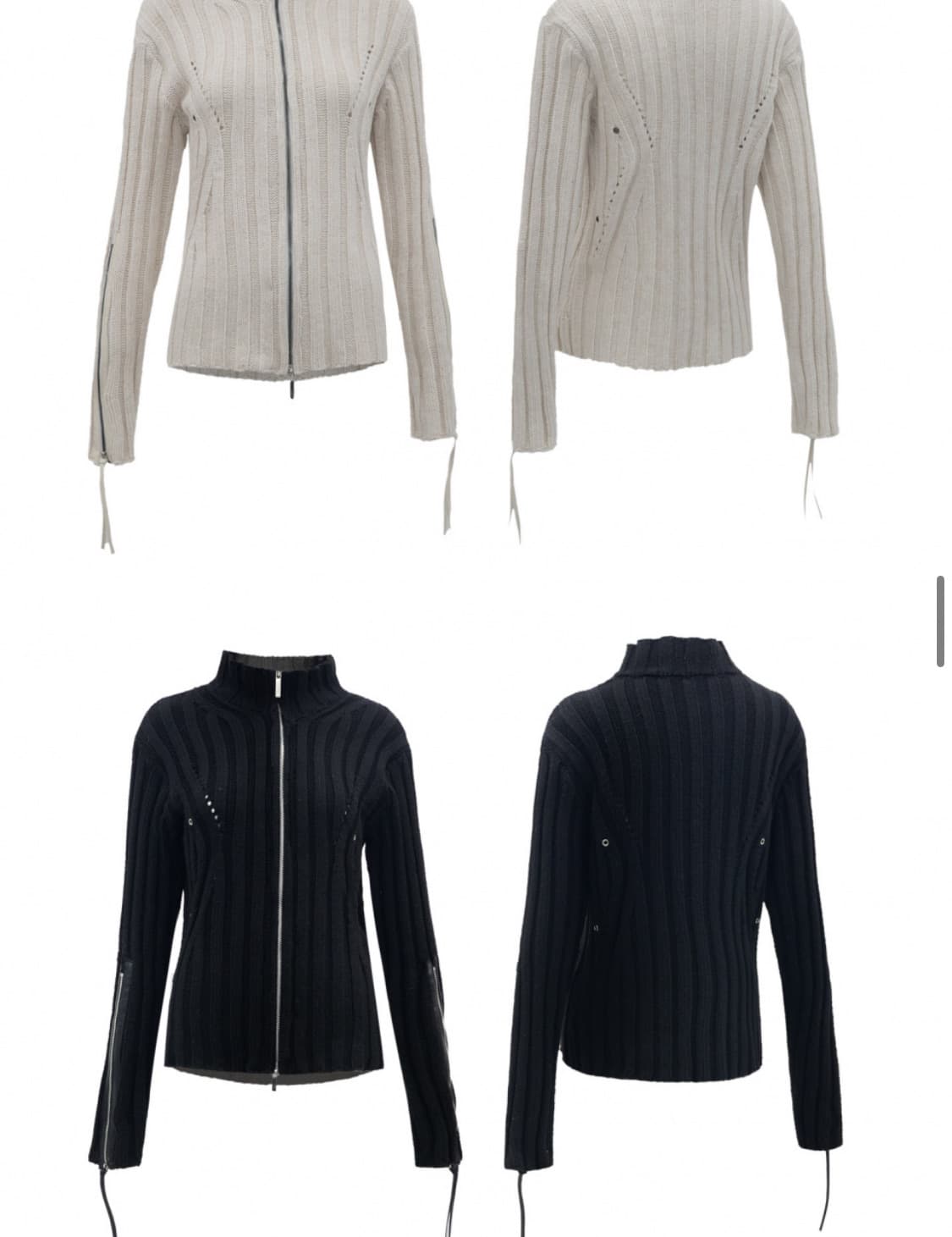 나체 니트 집업 블랙 상품이미지3