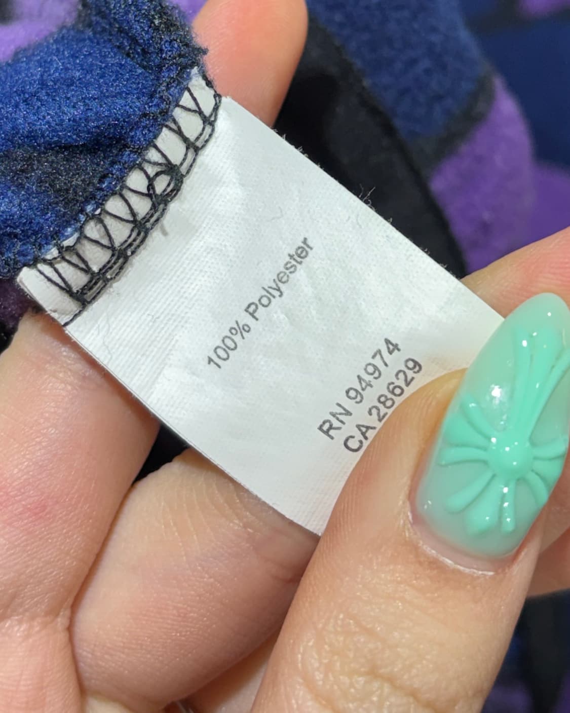 M STUSSY 스투시 블록패턴 퍼플블루 플리스 상품이미지6