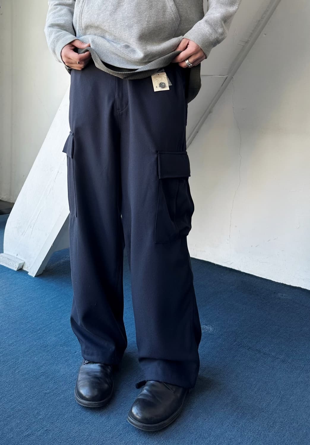 Rayon blend wide easy cargo pants 상품이미지10