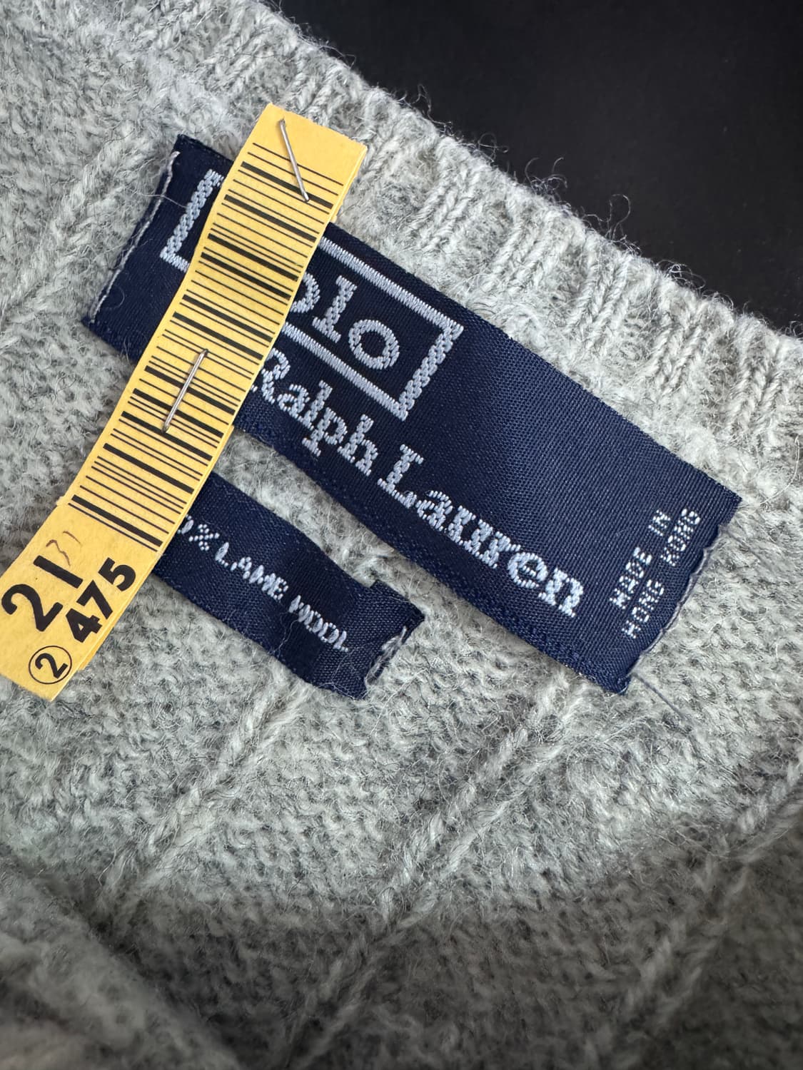 폴로 랄프로렌 램스울 케이블 니트 L 그레이 상품이미지3