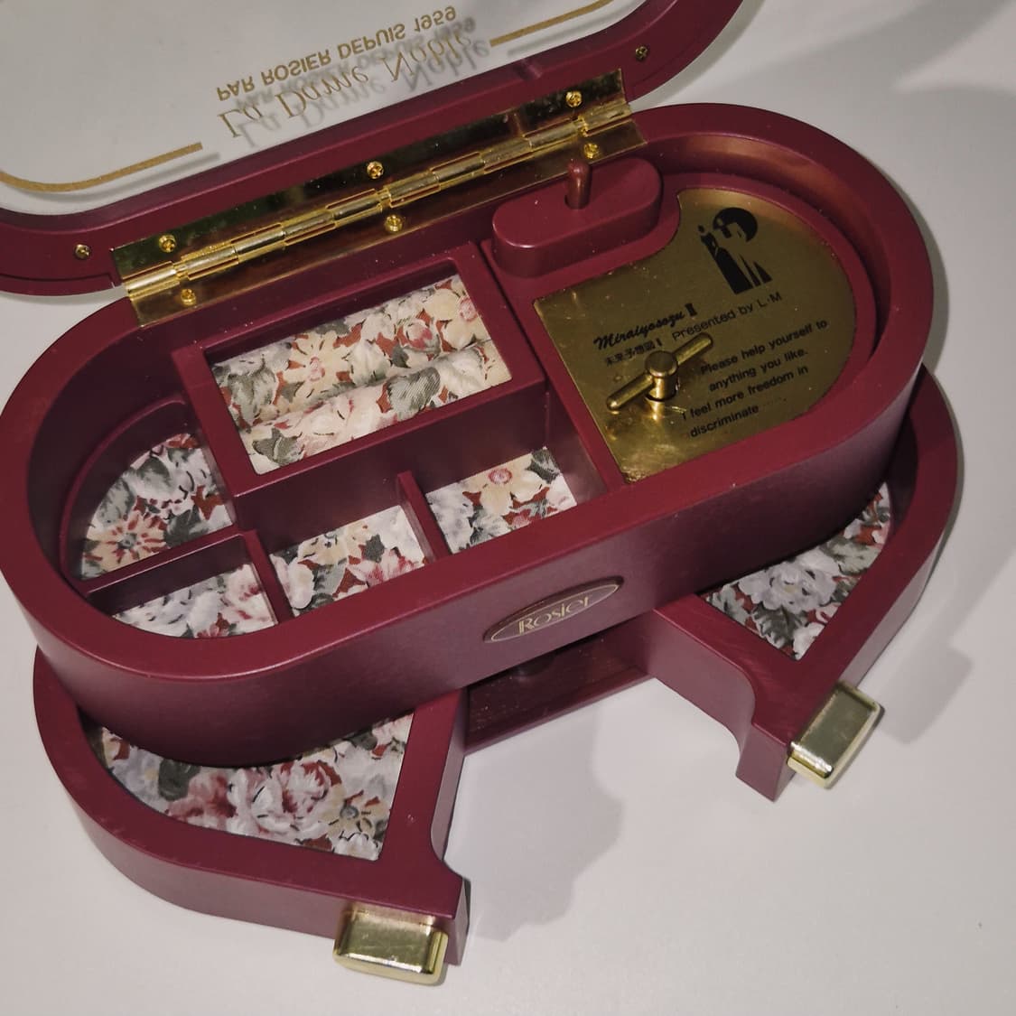 90s 로지에 플로랄 오르골 주얼리 서랍 상품이미지7