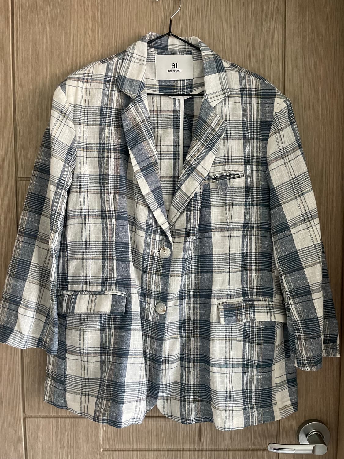 AI makes cloth 너디 체크 자켓 상품이미지1