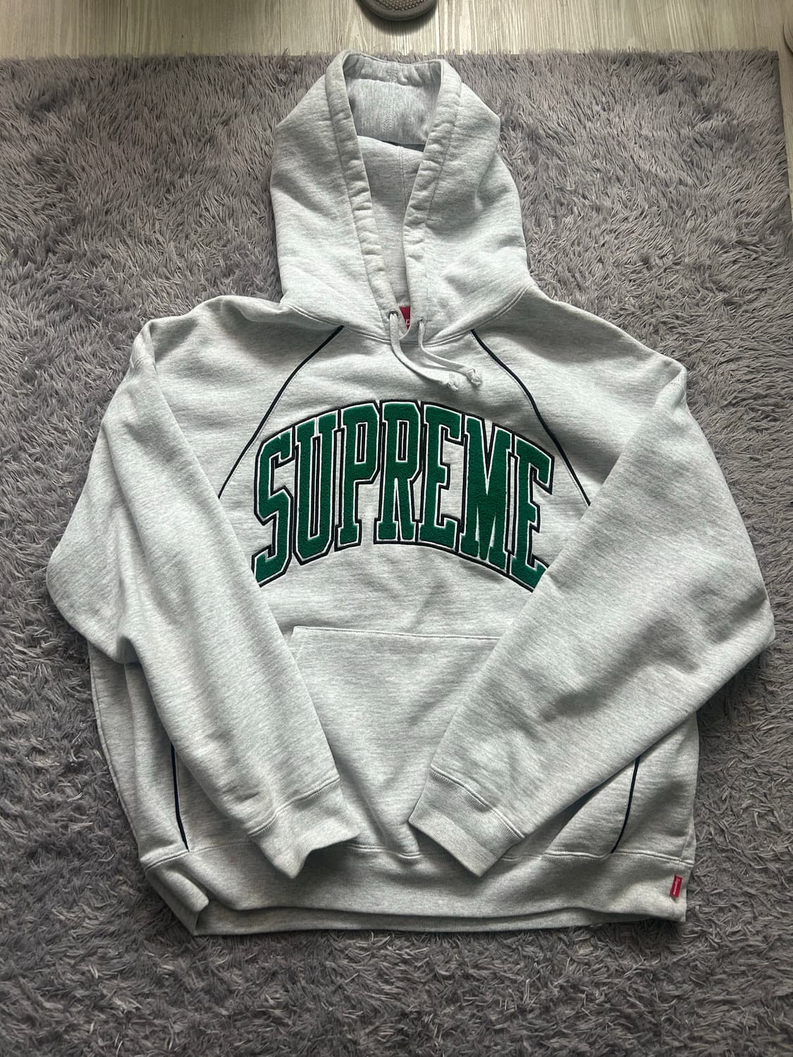 슈프림 박시 파이핑 아크 후드 애쉬그레이 M 상품이미지1