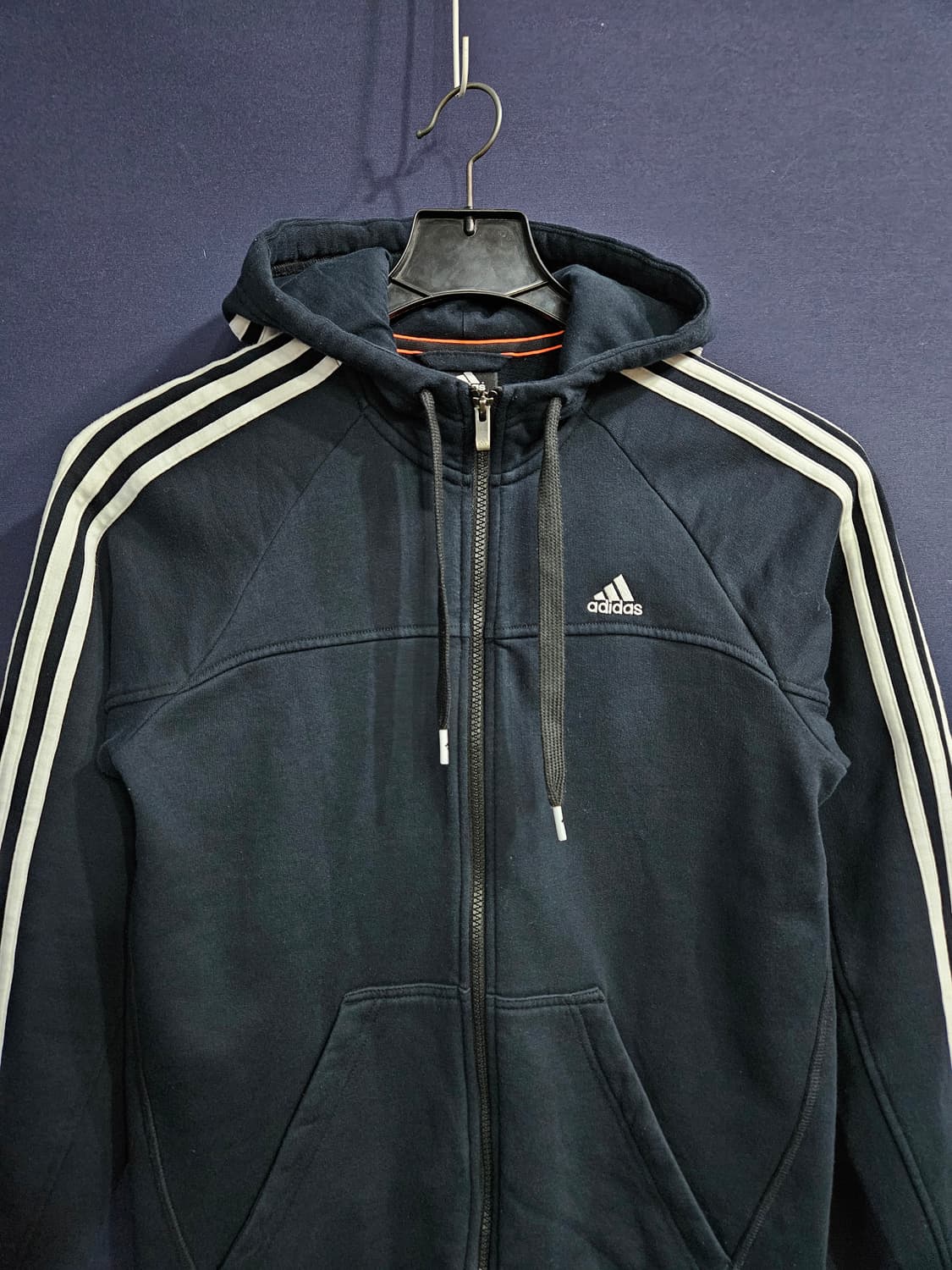 아디다스 삼선 다크네이비 남성 슬림핏 95 기모 후드집업  상품이미지7