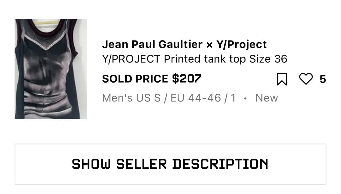 Y/Project Jean paul gautier Top (34) 상품이미지3
