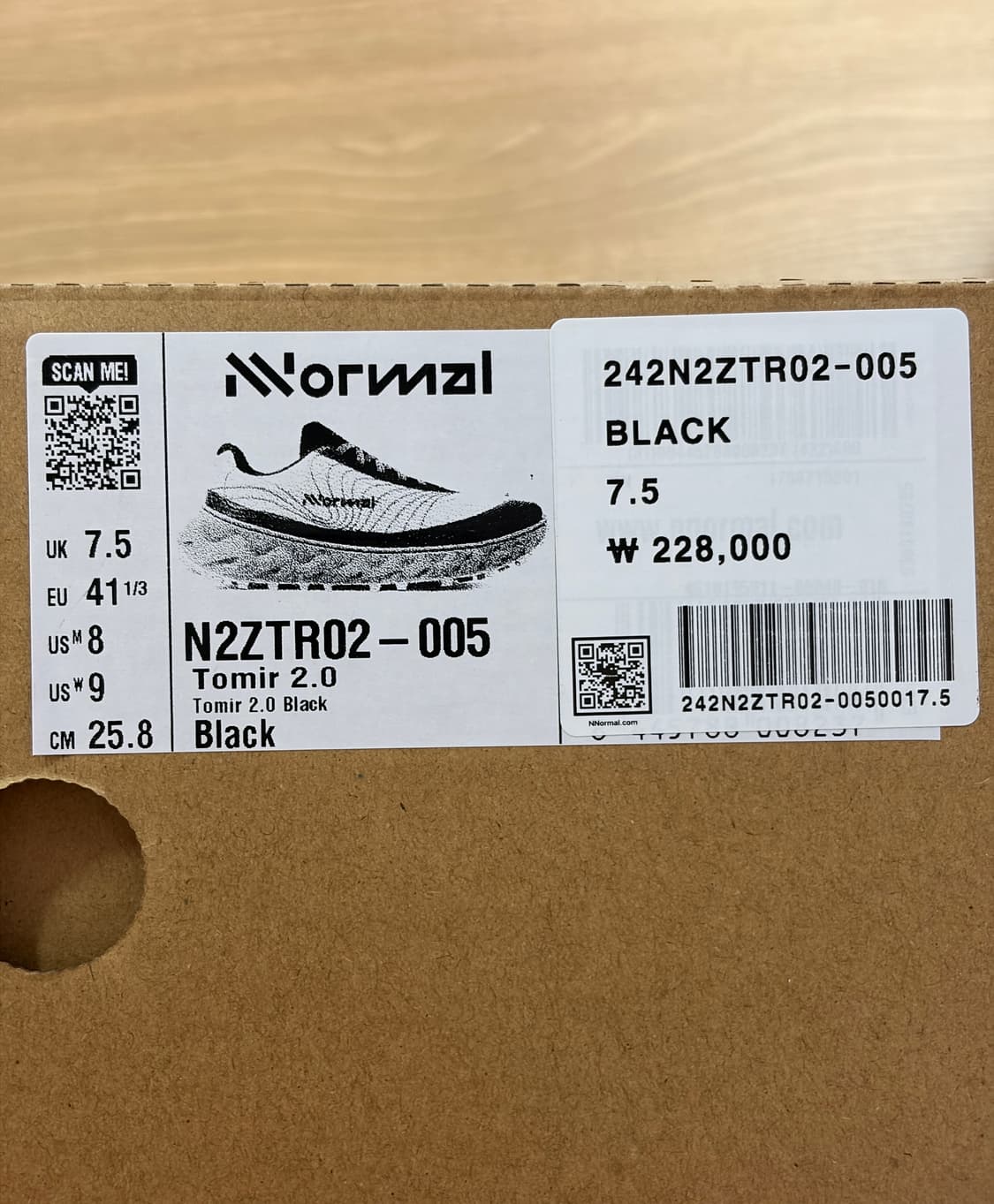 노말 토미르 2.0 블랙 uk7.5 us8 258 260 상품이미지3