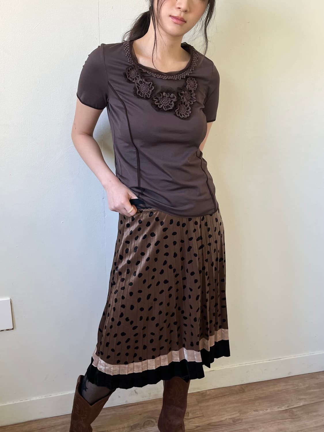 Decaupaqe Belle 도트 스커트 상품이미지3