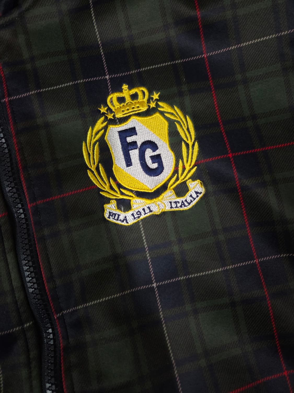 휠라 빈티지 블랙와치 짚업 블루종 재킷 상품이미지4