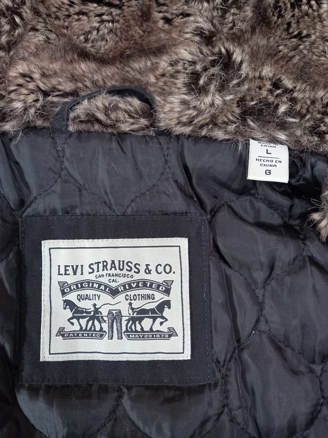 L100 리바이스 여성용 피쉬테일 야상패딩 블랙 L-684 상품이미지6