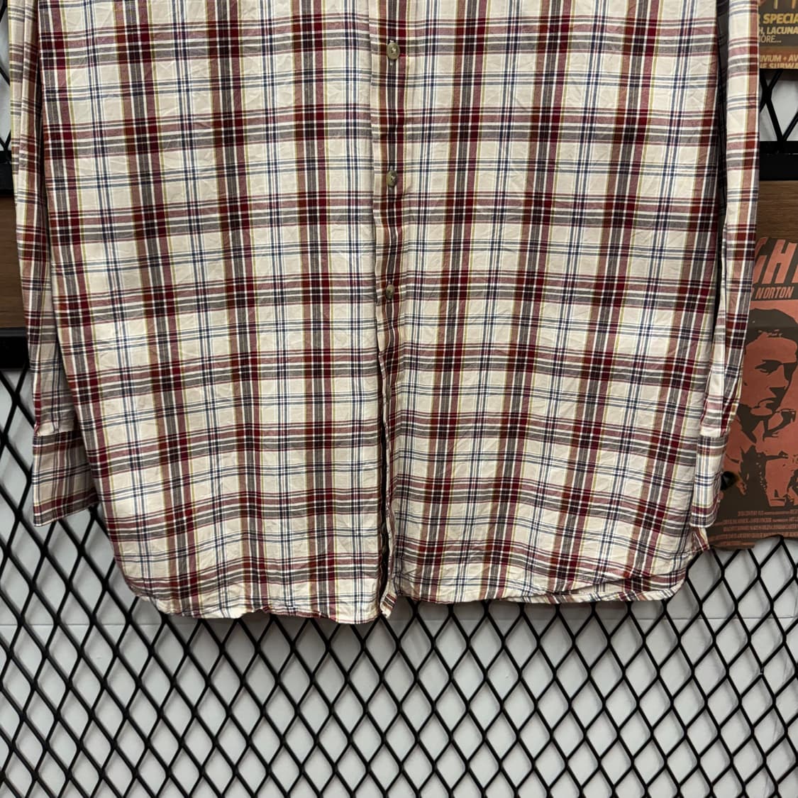 00s 랭글러 조지 스트레이트 체크 패턴 셔츠 전면 원포켓 포인트 레드 상품이미지4