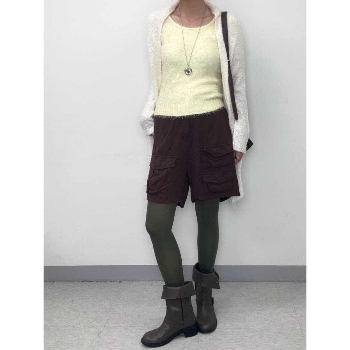 빈티지 브라운 하프팬츠 반바지 상품이미지1