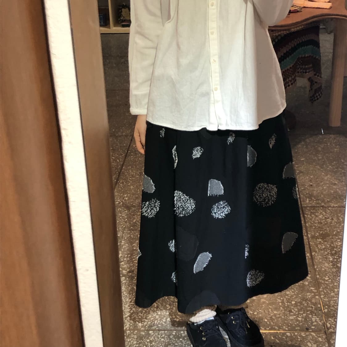 도트 블랙 스커트 상품이미지6