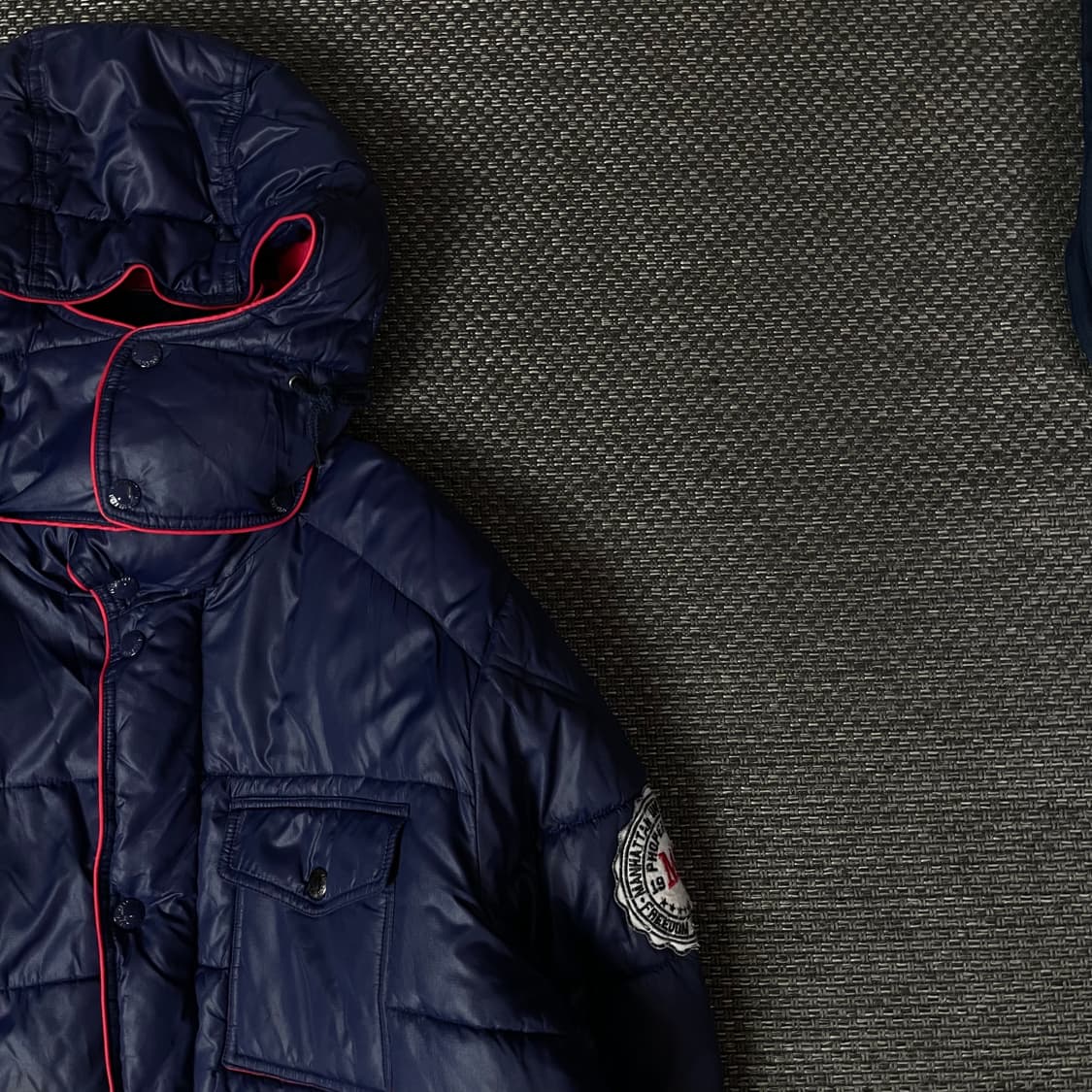 빈티지 네이비 사이드패치 멀티포켓 패딩 상품이미지3