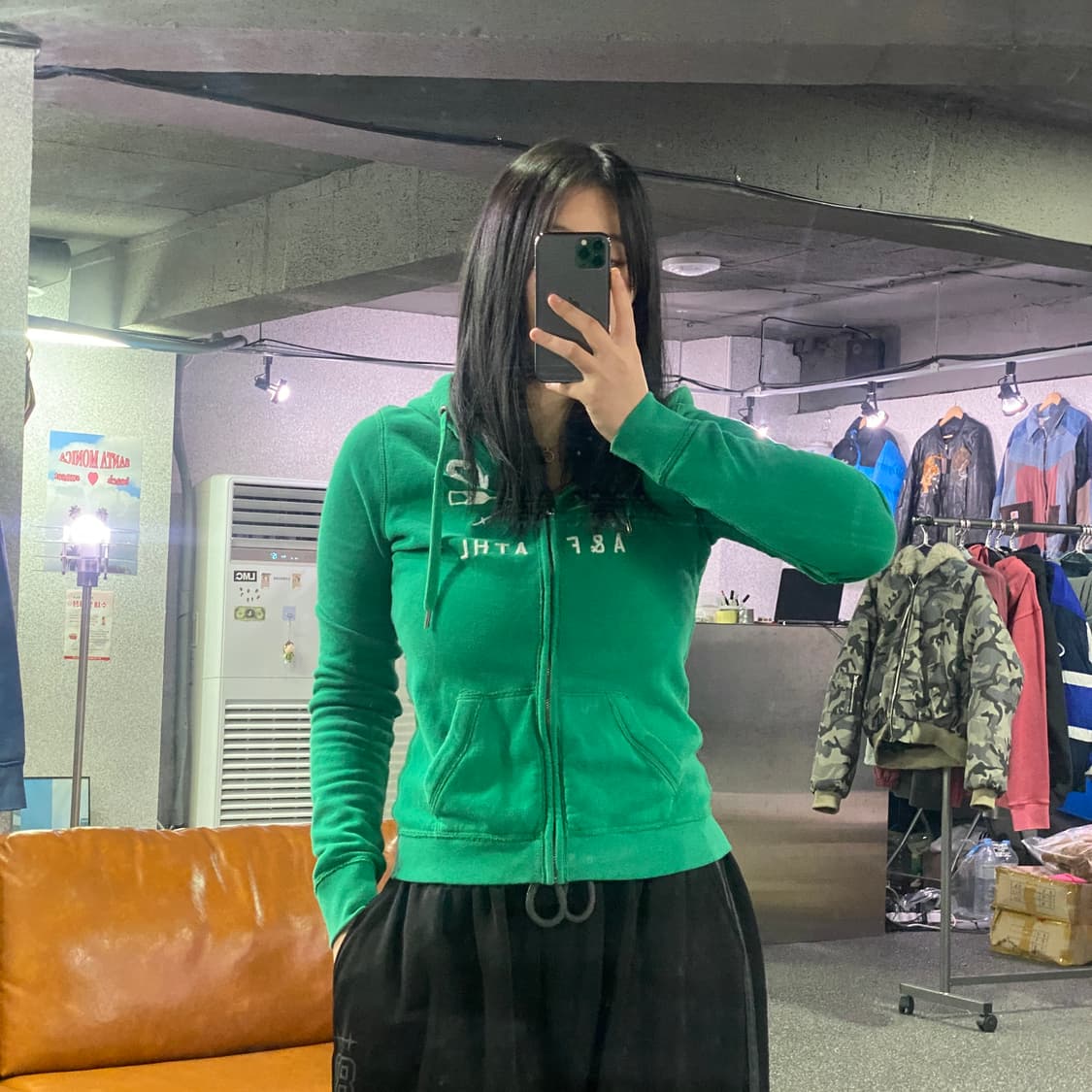 아베크롬비 그린 빅로고 후드집업 B2813 상품이미지1