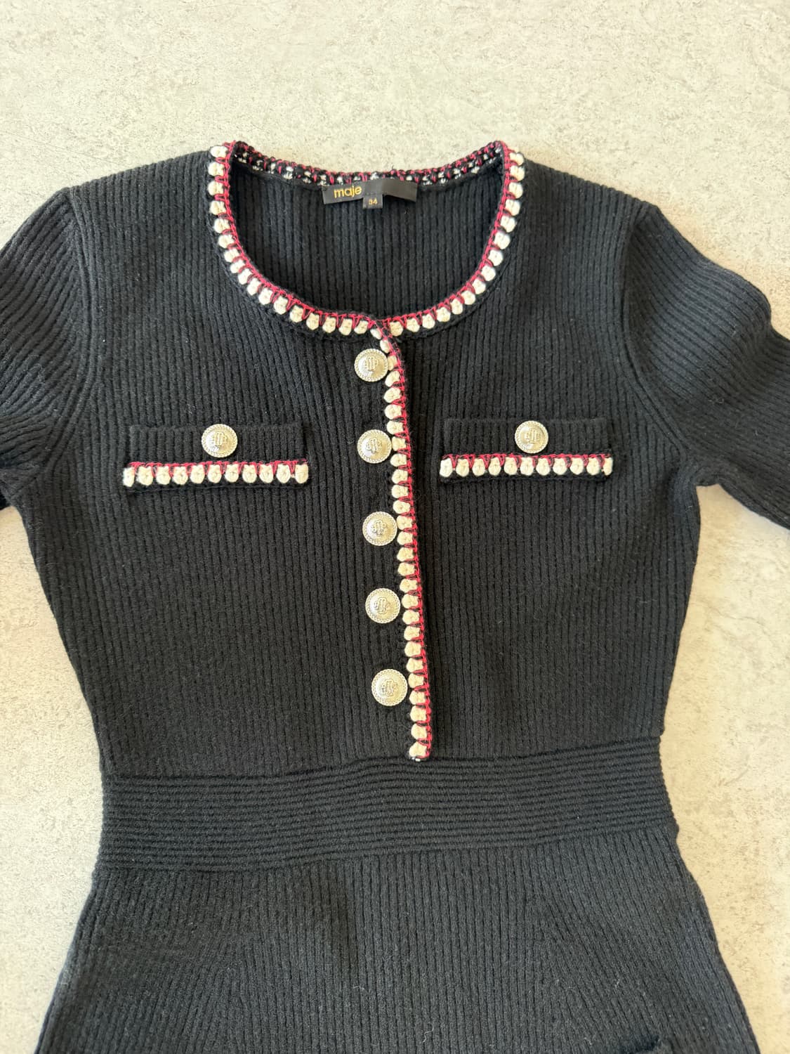 마쥬 골지니트 원피스 블랙 상품이미지5