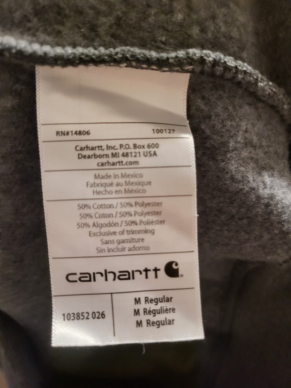 [100]칼하트 포켓 맨투맨 차콜 M 상품이미지7